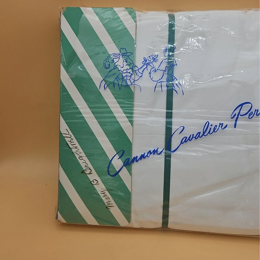 Vintage Cannon Cavalier Percale Sheets NOS New Two Sheets Combspun White